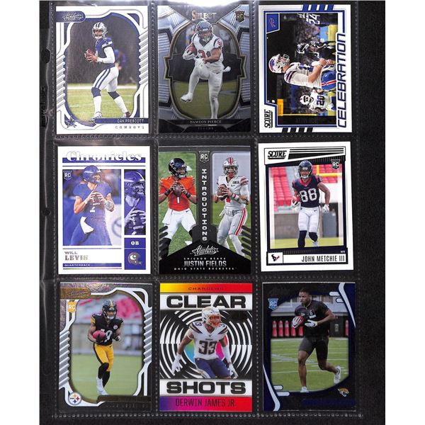 Lot of 9 Various Football Rookie & Insert Cards Various Teams & Players
