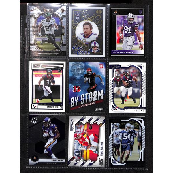 Lot of 9 Various Football Rookie & Insert Cards Various Teams & Players