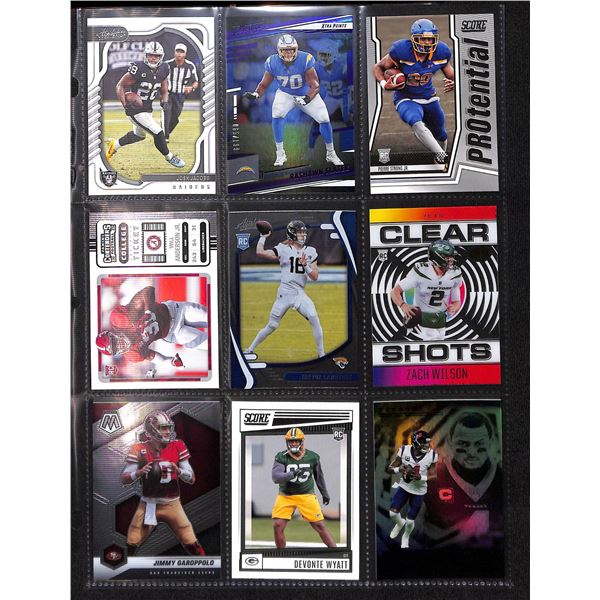 Lot of 9 Various Football Rookie & Insert Cards Various Teams & Players