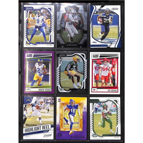 Lot of 9 Various Football Rookie & Insert Cards Various Teams & Players