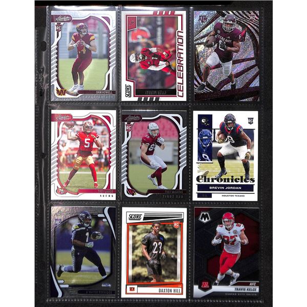 Lot of 9 Various Football Rookie & Insert Cards Various Teams & Players