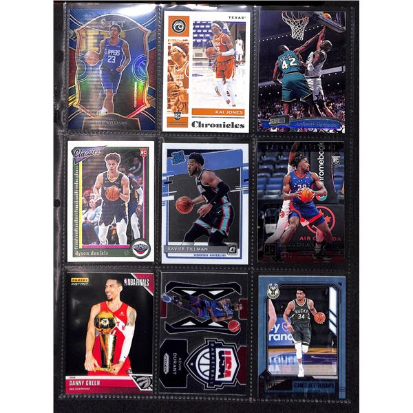 Lot of 9 Various Basketball Inserts and Rookie Collector Cards