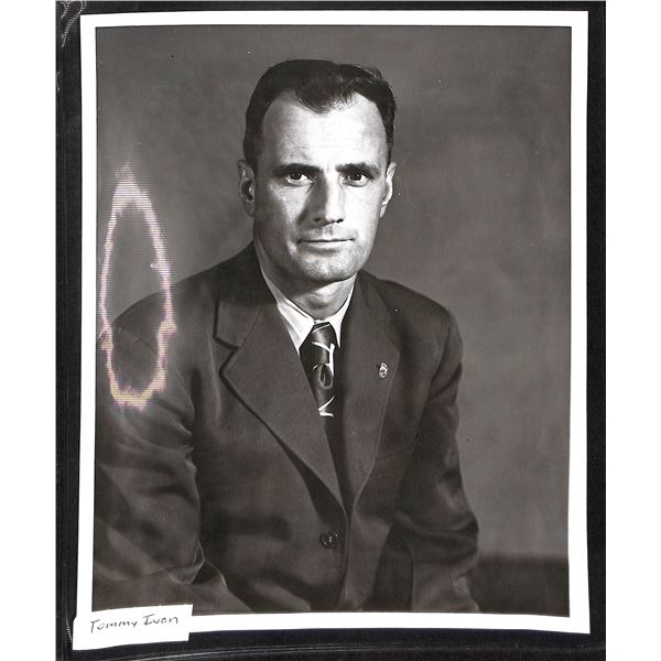 Vintage Original 8x10 Black & White Photo Detroit Red Wings Tommy Ivan
