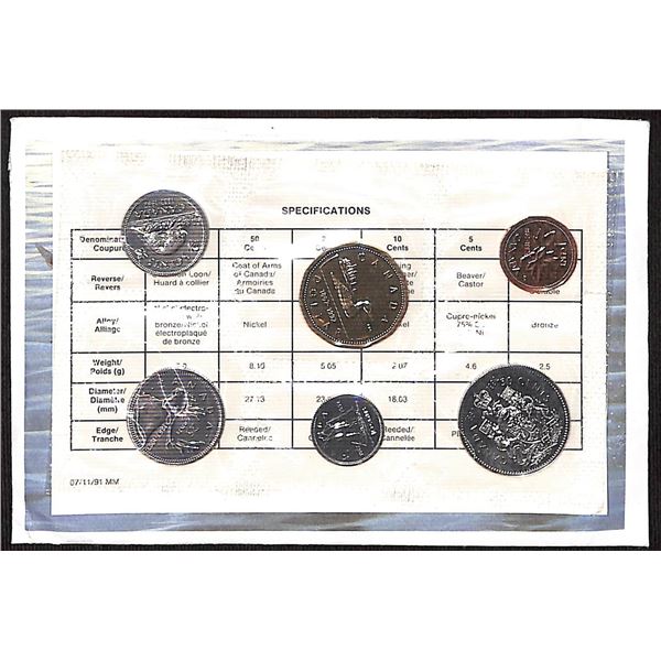 Royal Canadian Mint 1992 Uncirculated 6 Coin Collector Set