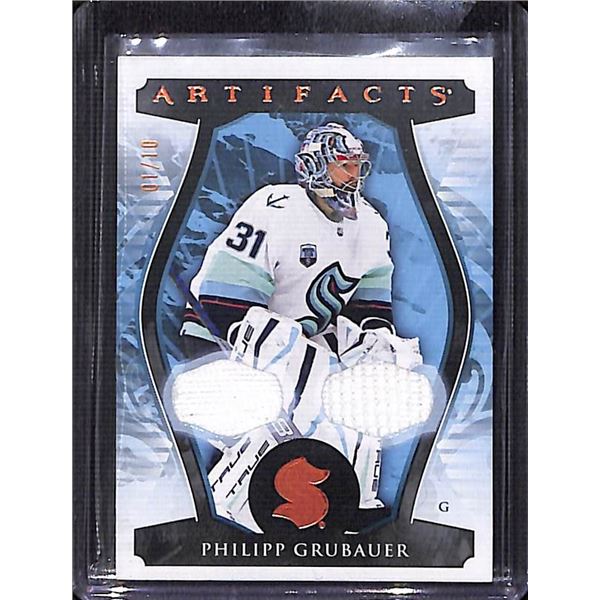 2023-24 Artifacts Materials Orange #141 Philipp Grubauer 1/10 BV $65