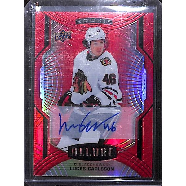 2020-21 Upper Deck Allure Autographs Red Rainbow #103 Lucas Carlsson