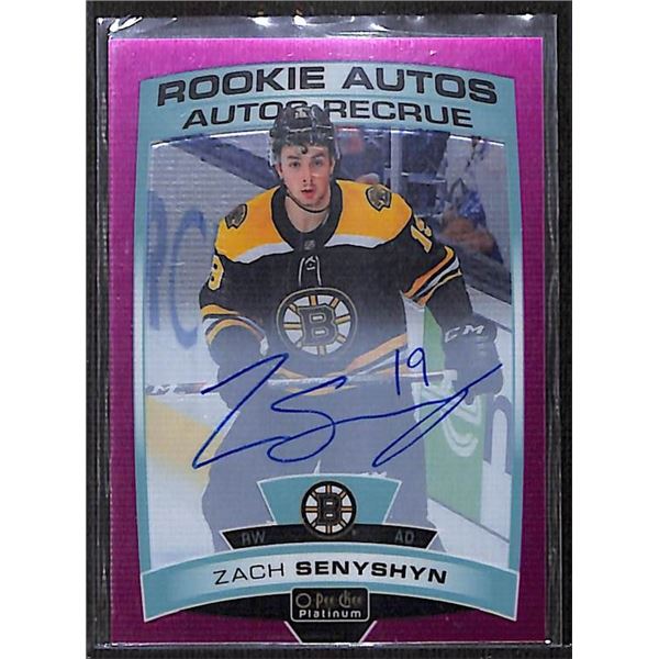 2019-20 O-Pee-Chee Platinum Rookie Autographs Matte Pink #RZS Zach Senyshyn 8/99 BV $45