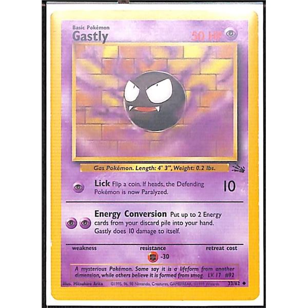 Pokemon Gastly - 33/62 - Uncommon - Unlimited Fossil