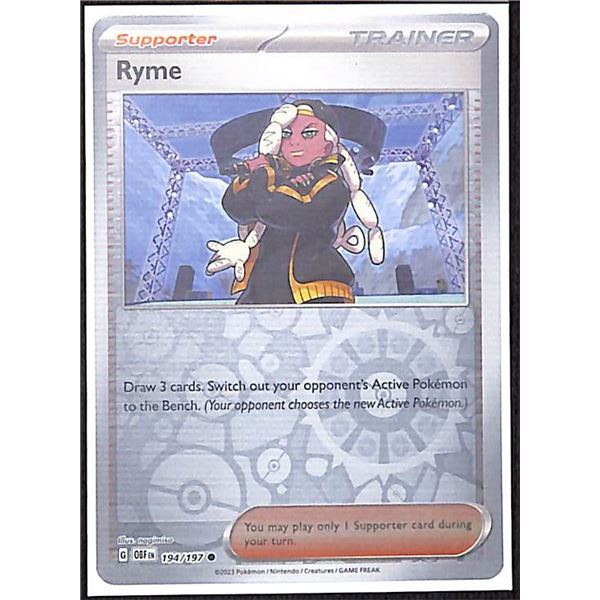 Pokemon Ryme - 194/197 Reverse Holo Obsidian Flames