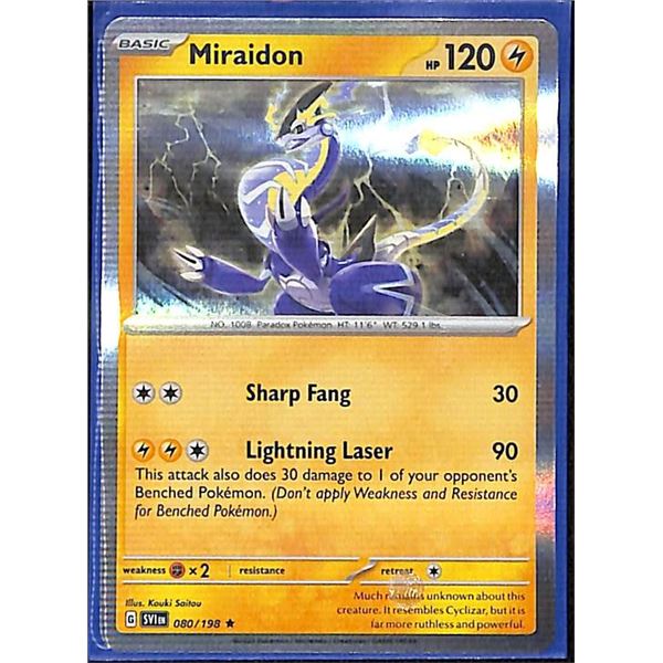 Pokemon Miraidon - 080/198 - Rare HOLO Scarlet & Violet