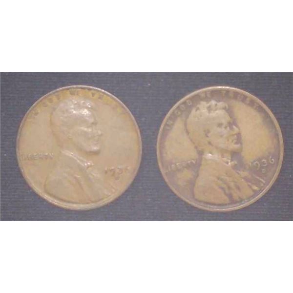 2x USA Pennies 1936D