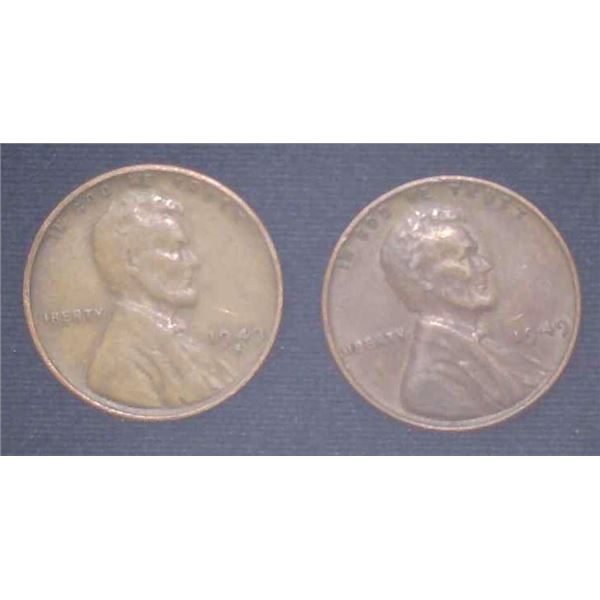 2x USA Pennies 1949 & 1949S
