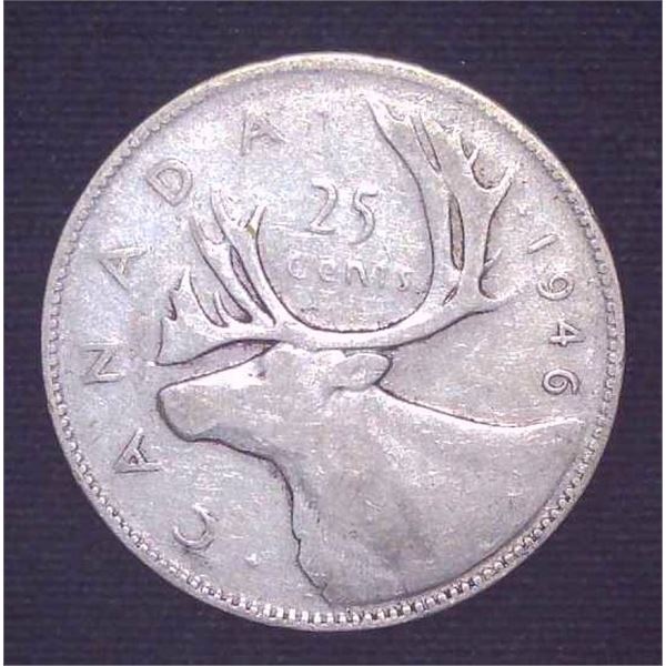 1946 Canadian Silver 25 Cent Coin