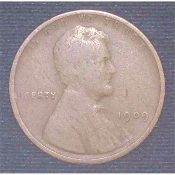 1909 USA Wheat Penny One Cent Coin