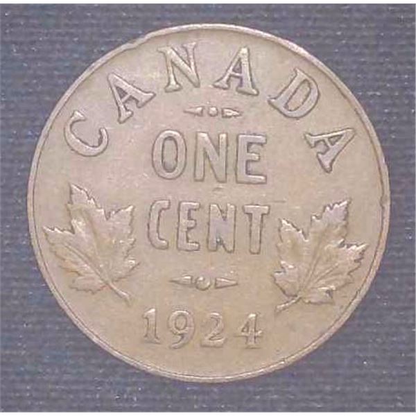 1924 Canadian Penny One Cent Coin