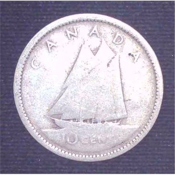 Canadian Silver Dime Date Unknown