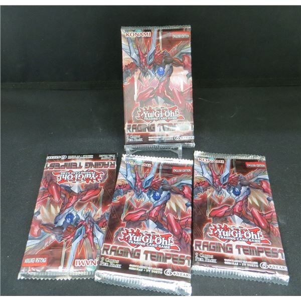 4 Sealed Packs Of Yu-Gi-Oh Raging Tempest 9 Cards Per Pack