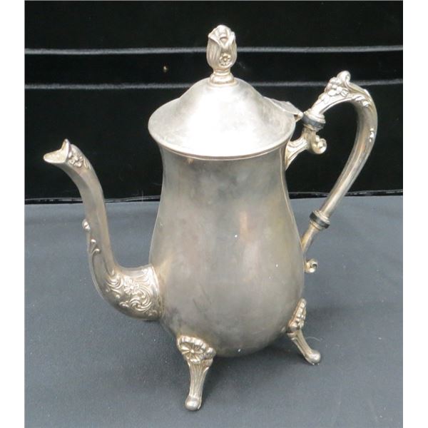 Silver Plated Brass 9" Tall Footed Coffee Pot
