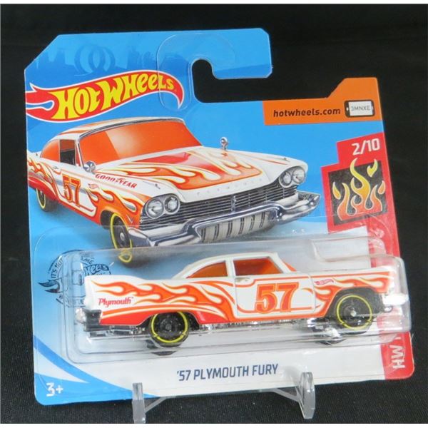 Hot Wheels HW Flames '57 Plymouth Fury Short Card