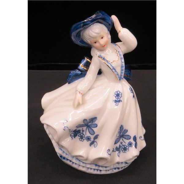 Victorian White & Blue Porcelain Figure 6" tall