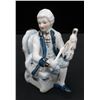 Image 1 : Victorian White & Blue Porcelain Violinist Figure 6" tall