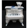 Image 1 : Victorian White & Blue Porcelain Piano Figure 3.5" tall