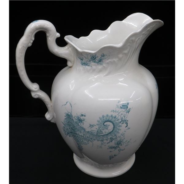 Antique Tacoma Phoenix Pottery England Water Pitcher 12" Tall