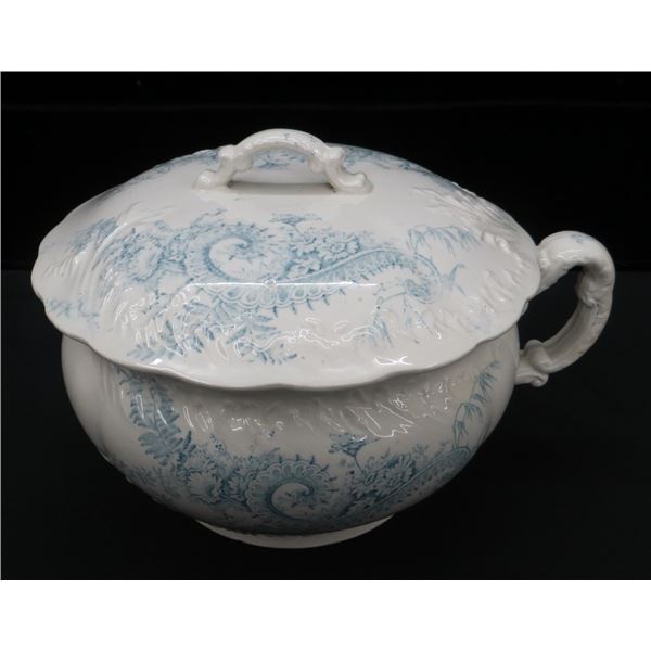 Antique Tacoma Phoenix Pottery England Chamber Pot With Lid 9" Diameter