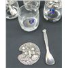 Image 2 : 4 Glass & Pewter Jam Serving Jars with Spoons