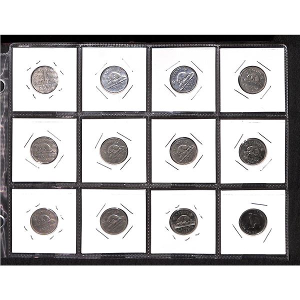 Collection Of Donated Nickels Different Years