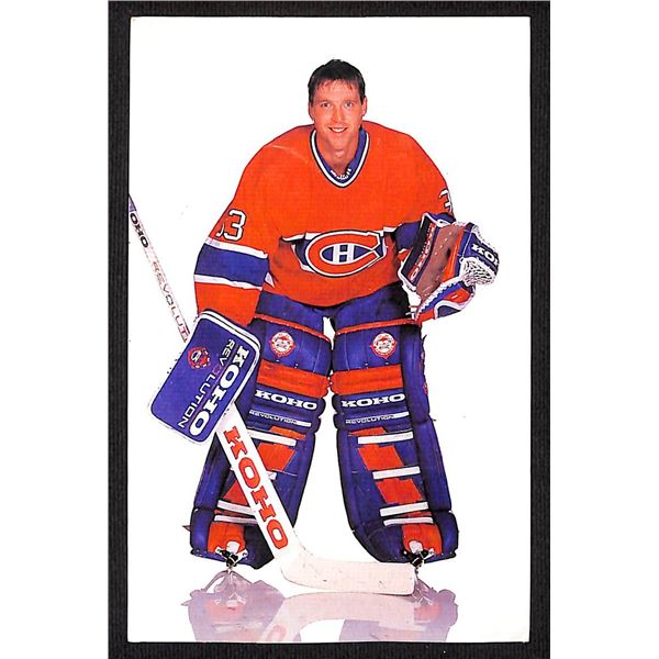 Patrick Roy Montreal Canadiens 1980's Post Card With Facsimile Autograph