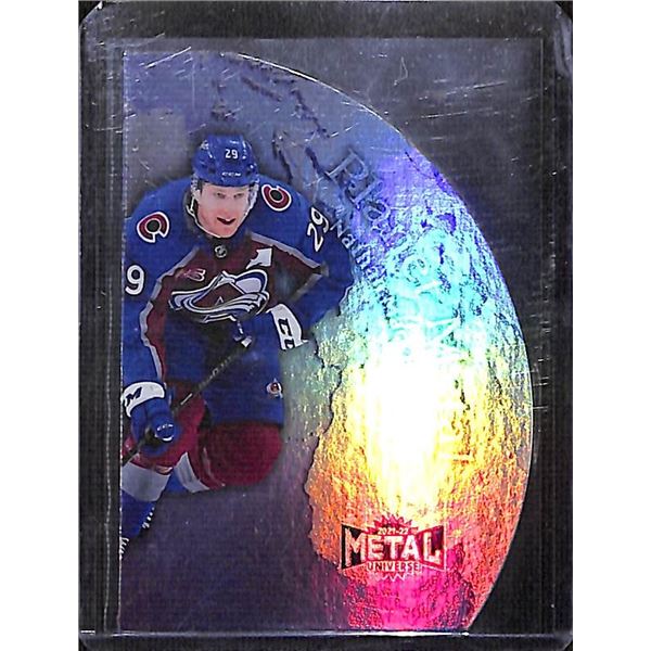 2021-22 Upper Deck Skybox Metal Universe Planet Metal Nathan MacKinnon #PM-5