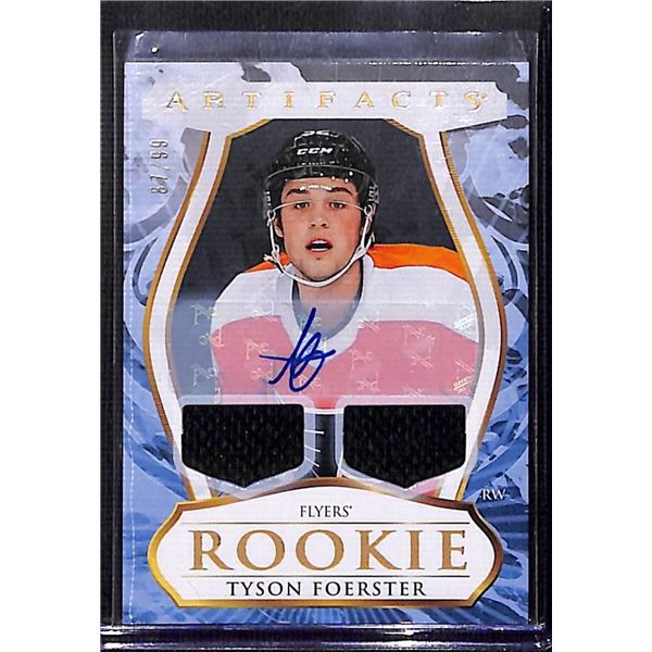2023-24 Upper Deck Artifacts Tyson Foerster Rookie Autograph Material Relics 87/99 BV $75