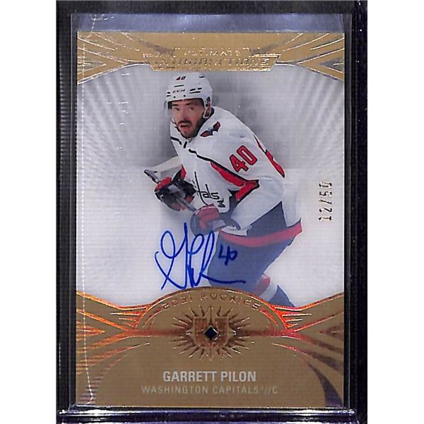 2021-22 Ultimate Collection Introductions Gold #UI69 Garrett Pilon Auto 12/50 BV $45