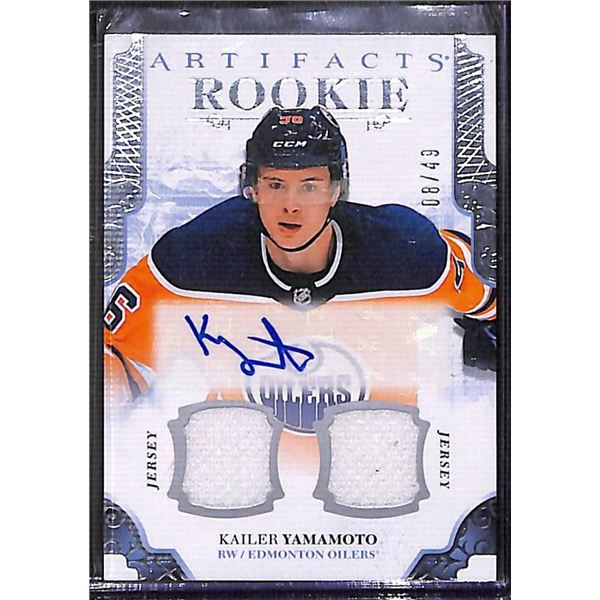 2017-18 UD Artifacts Rookie Jersey Auto Kailer Yamamoto 8/49 BV $65