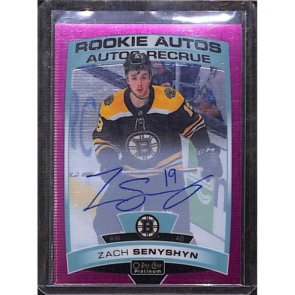 2019-20 O-Pee-Chee Platinum Matte Pink Zach Senyshyn Auto 67/99