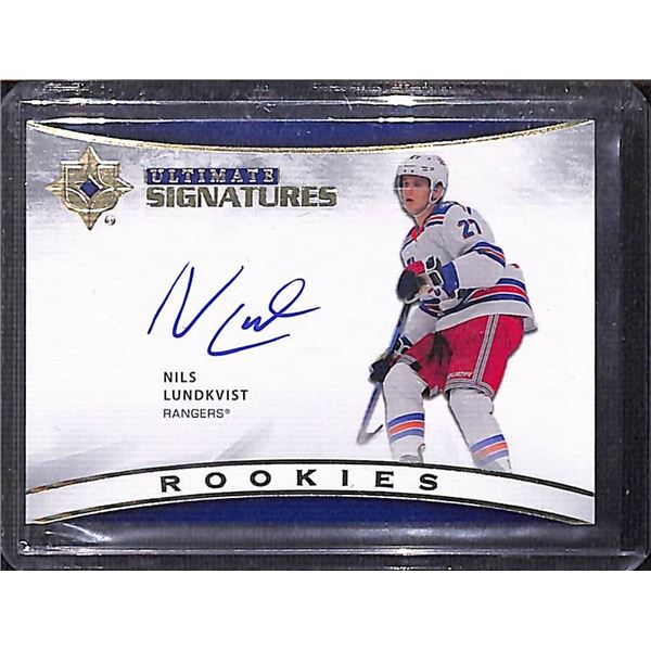 2021-22 Upper Deck Ultimate Collection Signatures Rookies Nils Lundkvist