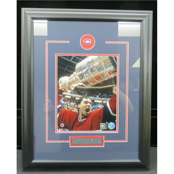 Patrick Roy Montreal Canadiens Professionally Framed Autographed Photo 21" x 16.5"