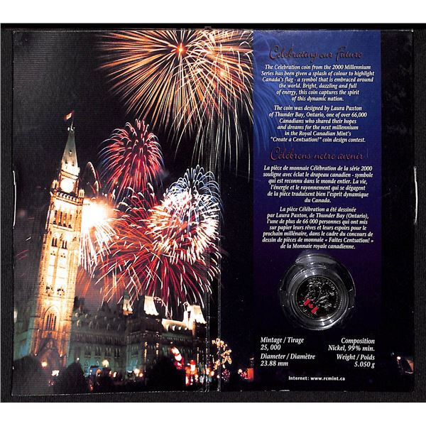 RCM 2000 Canada Day 25 Cent Coloured Coin