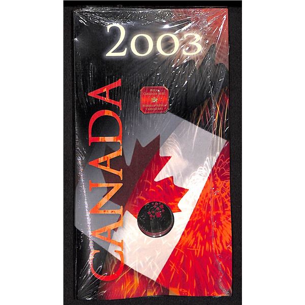 RCM 2003 Canada Day 25 Cent Polar bear and maple leaves Coloured Coin Sealed