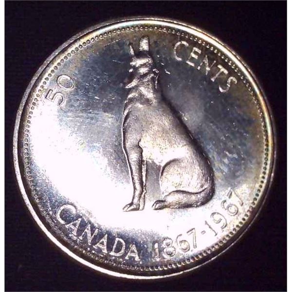 1967 Canadian Silver 50 Cent Coin