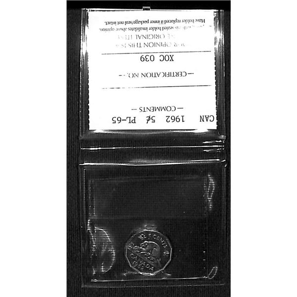 ICCS Canadian 5 Cent Coin 1962 PL-65