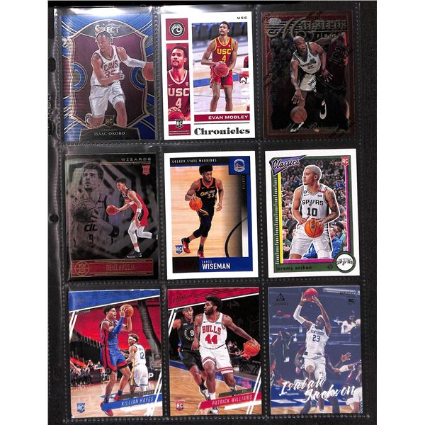 Lot of 9 Various Basketball Inserts and Rookie Collector Cards