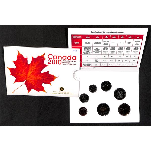 Royal Canadian Mint 2010 Canadian Uncirculated Set 7 Coin