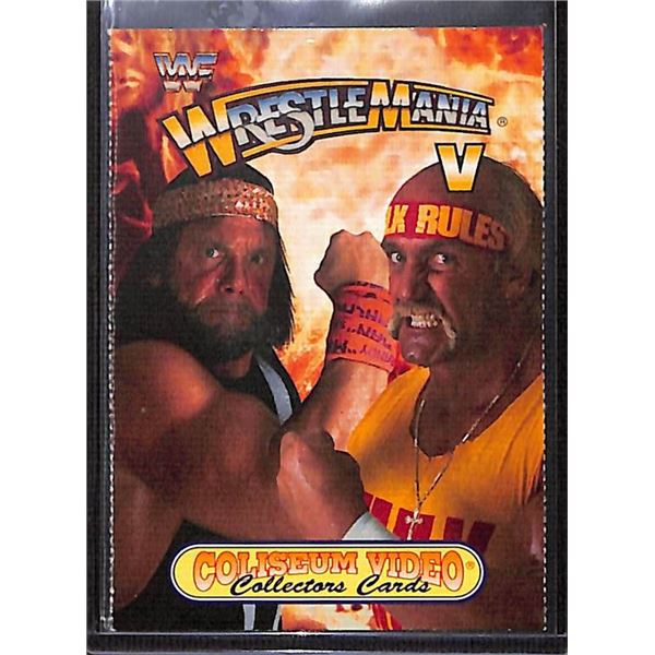 1993 Coliseum Video Wrestle Mania IV card Hulk Hogan & Macho Man Randy Savage