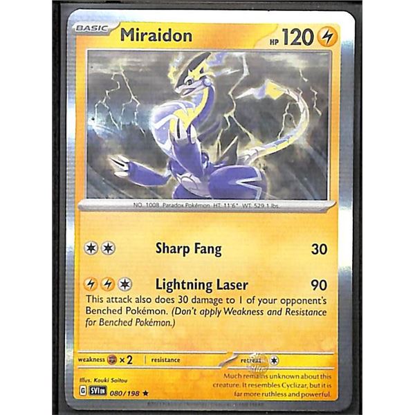 Pokemon Miraidon - 080/198 - Rare HOLO Scarlet & Violet
