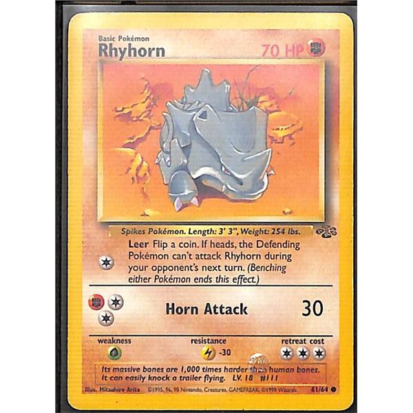 Pokemon Rhyhorn - 61/64 - Common - Unlimited Jungle