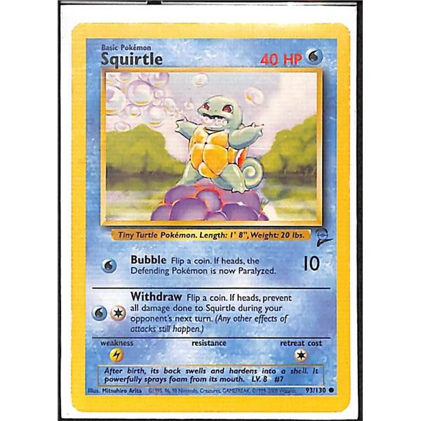 Pokemon Squirtle - 93/130 - Common Base Set 2
