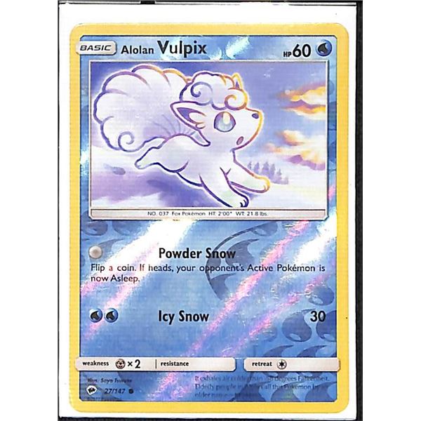 Pokemon Alolan Vulpix - 27/147 - Common Reverse Holo Burning Shadows