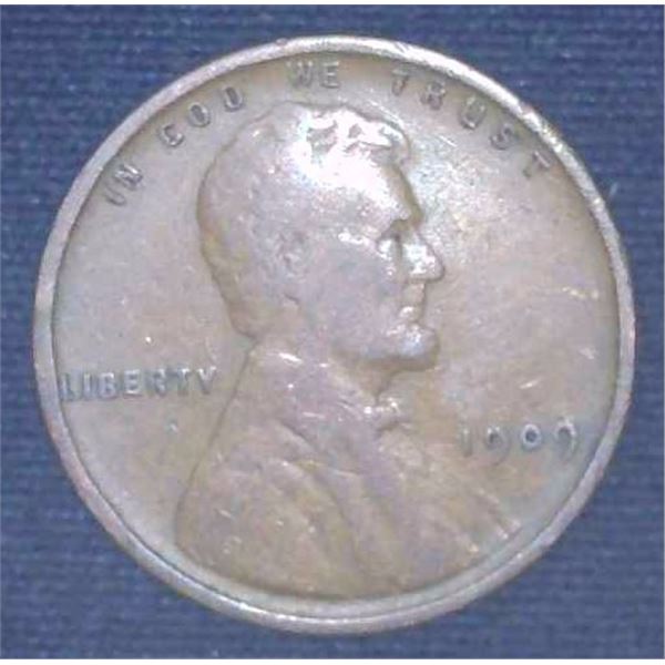 1909 USA Wheat Penny One Cent Coin